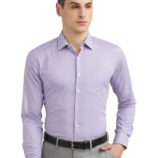 Van Heusen Formal Checkered Shirt for Men| Premium Cotton| Full Sleeves| Slim Fit |Breathable Fabric