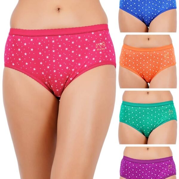 Women's Cotton Panties (Pack of 5) Color May Vary