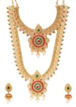 YouBella Jewellery Sets for Women Gold Plated Combo of Two Traditional Necklace Set for Women Jewellery Set with Earrings for Girls/Women