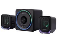 ZEBRONICS Pluto 2-2.1 Channel Desktop Speaker with 15 watts Output, Bluetooth 5.0, USB, mSD, FM, 3.5mm Jack Line Input, Inbuilt Volume Control, USB Powered, RGB Lights