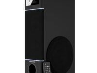 Zebronics Tower Speaker, 50W, 10.16cm Subwoofer Driver, 2X 7.62cm Full Range Drivers, 2-Way Design, Bluetooth v5.1, USB, AUX, Karaoke, 6.3mm Mic Input, RGB (Tono)