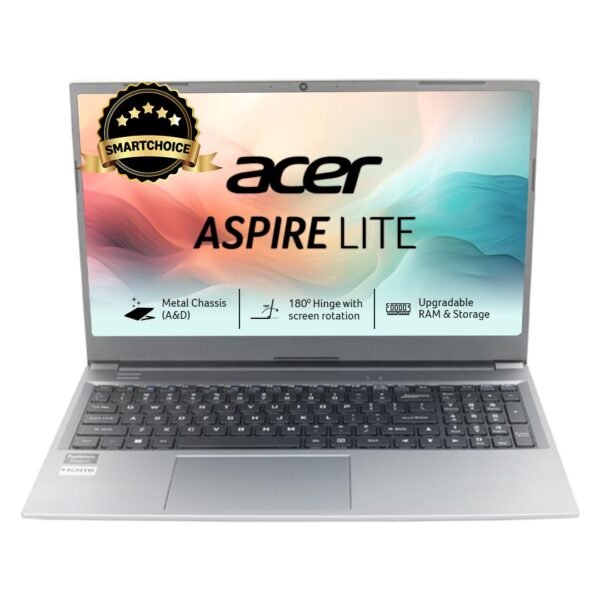acer SmartChoice Aspire Lite, AMD Ryzen 5-5625U Processor, 16 GB/512 GB, Full HD, 15.6"/39.62 cm, Windows 11 Home, Steel Gray, 1.59 kg, AL15-41, Metal Body, Thin and Light Laptop