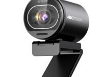 eMeet S600 4K Webcam for Streaming - Sony 1/2.5'' Sensor, PDAF Autofocus, 1080P@60FPS, 2 Noise Reduction Mics, Built-in Privacy Cover, 40°-73° FOV, Streaming Camera for Live Commerce, Gaming, Beauty