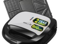 iBELL SM1301 3-in-1 Sandwich Maker, Big Size, 750 Watt, with Detachable Plates for Toast/Waffle/Grill (24 x 24 x 10 cm)