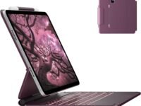 typecase Edge Keyboard for iPad Air 11 (M3/M2), Air 5th/4th & Pro 11 (4th/3rd/2nd/1st), 11-Colors Backlit, Magic Floating Cantilever, Precision Touchpad-Raspberry'25 (Not fit A16/10th/ 11-M4)