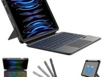 typecase Folio Duo Keyboard case for iPad A16 (11 Inch) & 10th Gen with Multi Gesture Trackpad & 7-Colors Backlit, Magnetically Detached, Portrait/Landscape (NOT Fit to Air 11/5th/4th & Pro 11)-Black