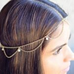 1 Pcs PremiumPearl Head Chain Jewelry Gold Hair Chain Boho Headpiece Festival Hair Jewelry for Women and Girls