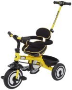 Amazon Brand - Jam & Honey Tricycle for Kids | 2-in-1 with Pedalling and Parental Control Modes | Cushioned Seat | Guardrail & Anti-Slip Handle for Safety | for 2 Years+ Boys and Girls | Yellow