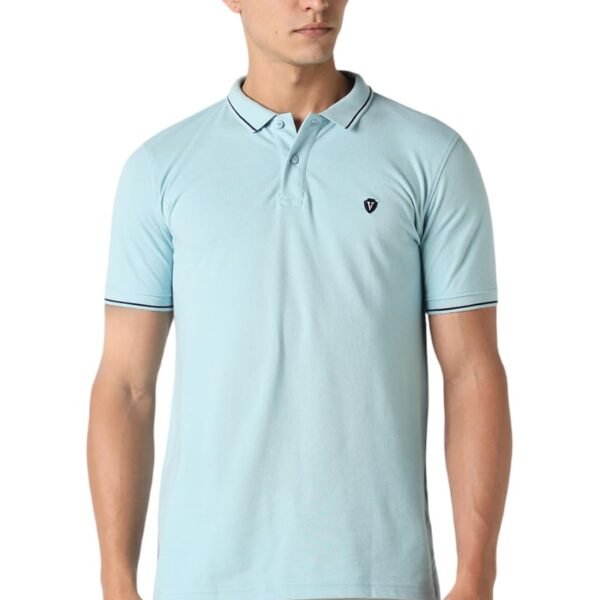 Van Heusen Men's Cotton Solid Regular Fit Collar Polo T-Shirt