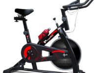 PowerMax Fitness BS-130 Spin Exercise Bike [8Kg Flywheel, Max User Weight 130kg, LCD Display, 3pc Crank, Bottle Holder, Anti-slip Pedals and Comfortable Seat] 1 Year Manufacturer Warranty, Black