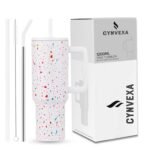 Tumbler with lid and Straw 1200ML Cup Stainless Steel Vacuum Insulated Tumbler for Water, Iced Tea or Coffee 1.2L Office Gym Travelling (40-Oz-Skin Paint)