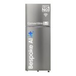 Samsung 330 L, 2 Star, Convertible 5-in-1, Digital Inverter, Frost Free Double Door, WiFi Enabled Bespoke AI Refrigerator (RT34DG5A2BSLHL, EZ clean Steel/Real Steel, Silver)