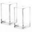 2 Pack Clear Acrylic Pencil Pen Holder Cup,Desk Accessories Holder,Makeup Brush Storage Organizer,Modern Design Desktop Stationery Organizer for Office School Home Supplies,2.6X 2.6X 4 inches