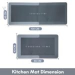 2 Pcs Kitchen Mats Set – Waterproof Memory Foam Anti-Fatigue Mat Non-Slip Rug for Kitchen, Sink, Laundry & Home Office – 120x40 cm + 40x60 cm (Cooking Time Design)