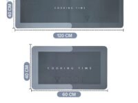 2 Pcs Kitchen Mats Set – Waterproof Memory Foam Anti-Fatigue Mat Non-Slip Rug for Kitchen, Sink, Laundry & Home Office – 120x40 cm + 40x60 cm (Cooking Time Design)