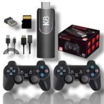 2025 New K8 Wireless TV Game Console Stick 4K，Retro Game Stick with Built-in 18+ Emulators, 40,000+ Games, 4k Hdmi Output & 2.4GHz Wireless Controller, Retro Game Emulators, TV Video Games(64G)