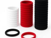 "30-Pack Red, Black & White Hair Rubber Bands for Women, Girls & Kids – No-Snag Elastic Hair Ties for Ponytails, Braids & Everyday Styles – Durable, Stretchy & Gentle on Hair"