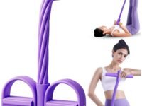 4 Tube Pedal Resistance Band for Exercise, Fitness Pull Rope Tummy Trimmer for Home Workout, Yoga & Strength Training Equipment for Men and Women – Elastic Sit Up Bar Body Toner