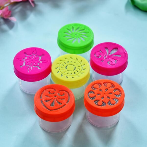 6 Rangoli Making Stamp Dibbi Box Bottles Jali Rangoli Making Tools Diwali Designs and Colour of Tools May Vary