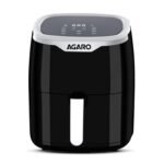 AGARO Galaxy Digital Air Fryer For Home, 4.5L, Electric Air Fryer, Convection Oven, 1400W, 7 Preset Programs & Reheat, 360 Degrees Air Circulation, Digital Touch Display, Bake, Roast, Toast, Black