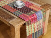 ALINA DECOR Poly Cotton Tribal Pattern HD Printed Washable Runner for Dining Table 4-6 Seater (Multicolor, 13 Inch X 58 Inch)