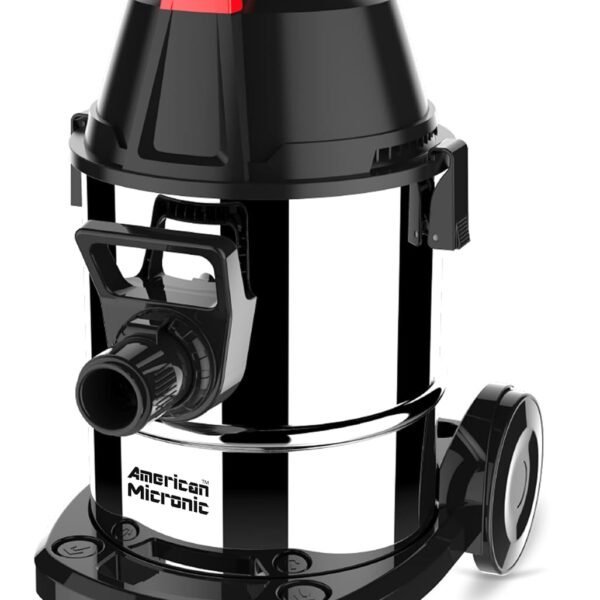 AMERICAN MICRONIC® Wet & Dry Vacuum Cleaner 21L | 1600W Copper Motor | 28 KPa Suction | Stainless Steel Tank | HEPA Filter | Blower Function | Washable Dust Bag | AMI-VCD21-1600WDx (Red/Black/Steel)