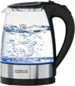 AZEUS Electric Kettle 1500W Cool Touch Tea Kettle Anti-scalding Design 1.8L Large Capacity Kettle BPA-Free, White