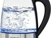 AZEUS Electric Kettle 1500W Cool Touch Tea Kettle Anti-scalding Design 1.8L Large Capacity Kettle BPA-Free, White