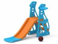 Amazon Brand - Solimo Garden Penguin Slide with Basketball for Indoor & Outdoor Use | for Kids 2-4 Years Old | Safe & Fun | Ideal for Boys & Girls | Toy for Kids | Easy Assembly, Multicolor