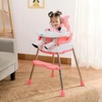 Amazon Brand - Supples 3-in-1 High Chair for Babies and Kids | Pink | Supports up to 15 Kg Weight | Detachable & Portable | Safe for Kids from 6 Months to 3 Years
