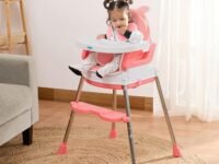 Amazon Brand - Supples 3-in-1 High Chair for Babies and Kids | Pink | Supports up to 15 Kg Weight | Detachable & Portable | Safe for Kids from 6 Months to 3 Years