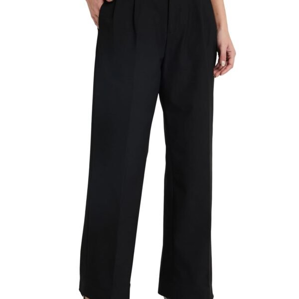 Amazon Brand - Symbol Women's Wide Leg Formal Trouser (High Rise | Ankle Length |Formal Pants | Office Wear) (Available in Plus Sizes)