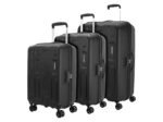 American Tourister 3PC PP Ivy 2.0-8 Wheel, Set (Small + Medium + Large) Hard Suitcase for Travel/Travel Bag with Combination Lock & Smooth Sliding Double Wheel - Black, 55 Cm, 68 Cm, 79 Cm