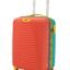 American Tourister Cabin Trolley Bag for Travel|Splash 55 Cms Polycarbonate Hardsided Small Luggage Bag|Speed_Wheel 8 Wheel Suitcase for Travel|Trolley Bag for Travelling, Coral/Teal