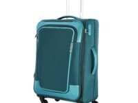 American Tourister Large Icor () 82Cms|Soft Spinner Carry On Trolley Bag for Travel|Wet Pocket| Expandable|Polyester Luggage|Combination Lock| 4 Wheel Suitcase for Men&Women (Teal)|Light Weight&Durable