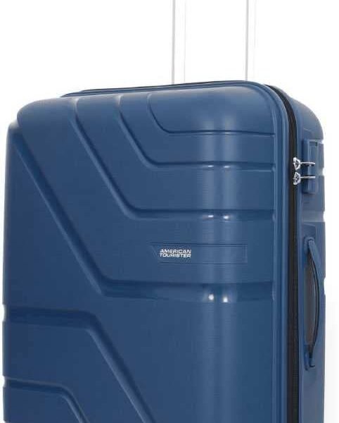 American Tourister Medium Trolley Bag for Travel | Upland Spinner 68 Cms Polypropylene Hardsided Check-in Luggage Bag | Suitcase for Travel | Trolley Bag for Travelling, Marine Blue
