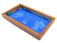 Anciently Shankh Chakra Namah Rangoli Stencil Wooden, Rangoli Sacha Wooden, 1 Piece (9x5 Inches)