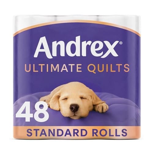 Andrex Toilet Roll Supreme Quilts Fragrance-Free 3 Ply Toilet Paper, 48 Rolls