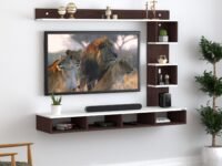 Anikaa Irina Engineered Wood Wall Mount TV Unit TV Stand TV Cabinet TV Entertainment Unit Set Top Box Stand (Wenge White) (Ideal for 43 Inch) (D.I.Y)