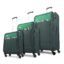 Aristocrat Commander Set of 3 Trolley Bag 55, 69 & 79cm | Small+Medium+Large | Soft Luggage | Smooth 4-Wheel Suitcase | Combination Lock | Premium Polyester Fabric with PVC Coating (Green)