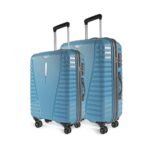 Aristocrat Medium Polypropylene(Pp) Air Pro Set of 2 Hard Carry-On Luggage(66+76Cm)|&Large Check-in Lightweight Luggage with Strong 4 Spinner Wheels,Secured Zip & Combination Lock|Cross Teal|Unisex