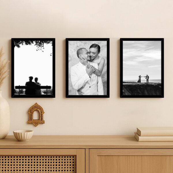 Art Street A4 Document Photo Frame set of 3 Black Photo Frames for Home and Office decoration (Photo Size 8 x 12 Inches)