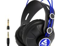 Audio Array AH-60-BL, 60Ω, Professional Monitoring Headphones | 53mm Drivers | 10Hz–30KHz | 105dB SPL | Closed-Back, DJ & Studio | 3m Cable with 3.5mm & 6.3mm Plugs (Blue)