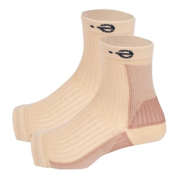 Bamboo Cotton Open Toe Compression Socks for Men & Women | Neuropathy Relief, Arch Support, Improves Blood Circulation | Beige Pain Relief Socks | Pack of 1