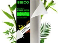 Beco Reusable Kitchen Towel Roll-2000 Times Washable|Soft & Highly Absorbent|Better Alternative to Dishcloth, Kitchen Tissue Paper Roll/Paper Towel|Eco Bamboo Wipes for Home Cleaning|20 Sheets