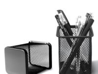 Black Square Mesh Pen Stand – Metal Pencil Holder Organizer for Desk, Office & Study Table | Durable, Rust-Resistant Wire Mesh Cup for Stationery, Pens, Markers & Supplies