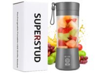 Blenders For Smoothies And Juices || 2000mAh Battery, 380ml Jar, 230 Watt || 4 Sharp SS Blade || USB-C Rechargeable Battery || Child Lock || Smoothie Maker for Gym, Office, Kitchen (Grey)