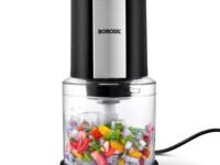Borosil Chef Delite 300 Watts Electric Chopper for Kitchen, Twin Blade Technology, 600 ml 'chop-n-store' plastic bowl with lid, Vegetable Chopper, Cutter, Chop, Mince, Dice, Whisk, Blend