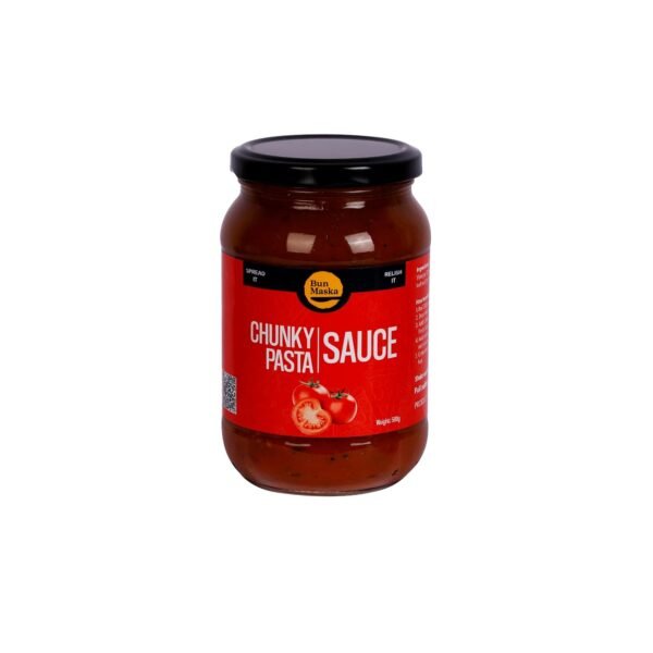 Bun Maska Chunky Pasta Sauce | Original Pasta Sauce with Hand Crushed Tomatoes Chunks | With Sweet, Salty and Tangy Flavours | No Added Preservatives | Keto Friendly | Healthy | MSG Free (500g)