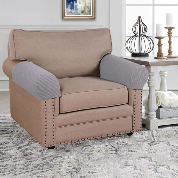 CLUB BOLLYWOOD® 2X Sofa Armrest Covers Washable Stretchable Armrest Cover for Recliner Light Grey|Home & Garden | Furniture | Slipcovers|2 Armchair Covers
